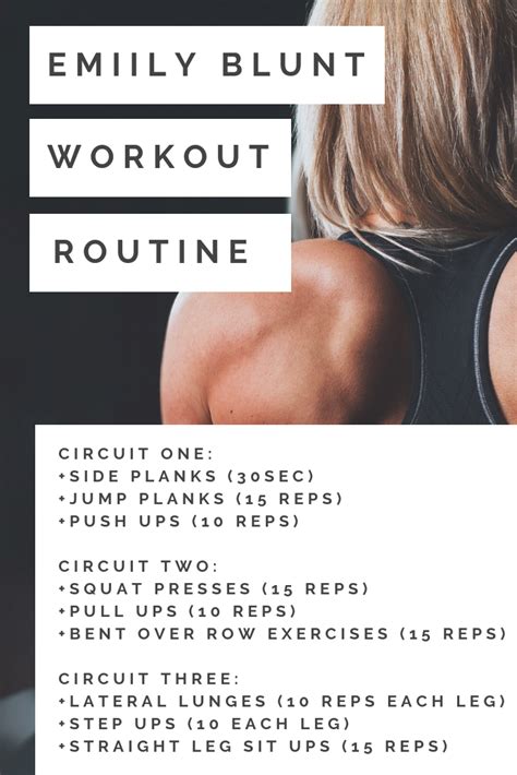 Emily Blunt Workout Routine | Workout routine, Edge of tomorrow, Workout