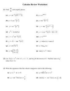 Inverse Functions Worksheet for 12th - Higher Ed | Lesson Planet