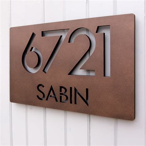 CUSTOM Modern Deluxe Floating Address Sign in Powder Coated Aluminum