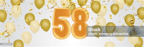 58 Birthday Happy Birthday Congratulations Poster Balloons Numbers With ...