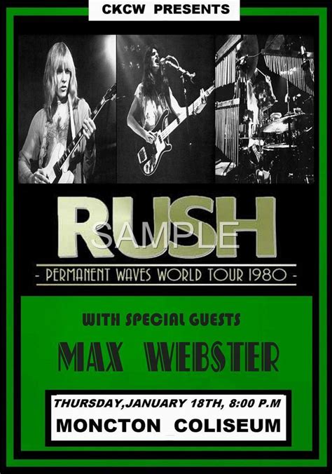 RUSH Concert Poster Permanent Waves World Tour 1980 A3 Size repro | eBay