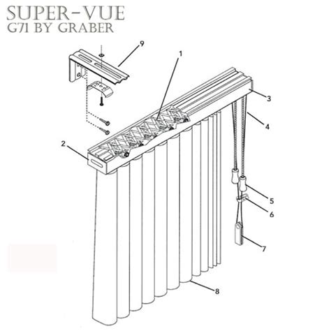 Super-Vue Vertical Blind Headrail for Replacement - 12 - 191 Inches