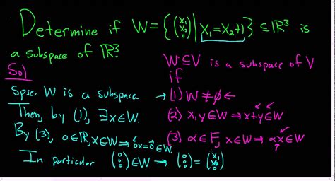 Determine if W is a Subspace of a Vector Space V | Space math, Math ...