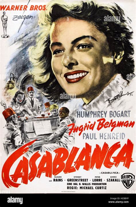 CASABLANCA, poster art, Ingrid Bergman, Dooley Wilson (at piano), 1942 ...