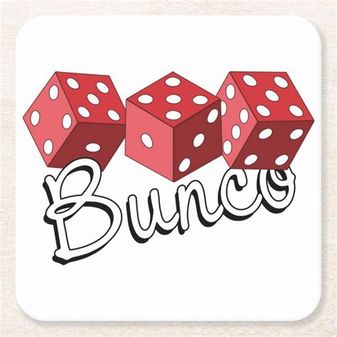 Bunco Dice Game Square Paper Coaster | Zazzle.com in 2022 | Bunco dice ...