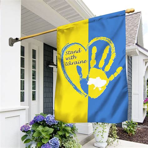 Stand With Ukraine Flag Peace Not War DHP3415F - Flagwix