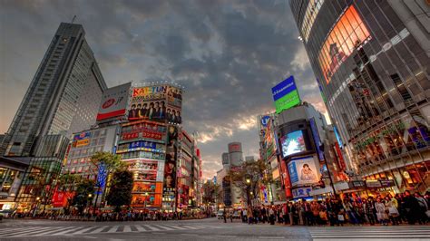 Download The hustle and bustle of Shibuya Crossing at sunset in Tokyo ...