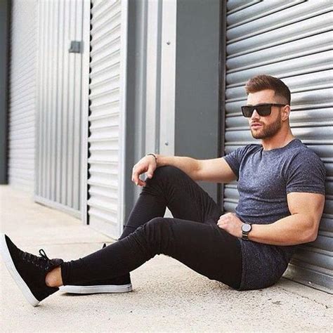 Plain Grey Tshirt styled with Black Jeans and Black Sneakers (With ...