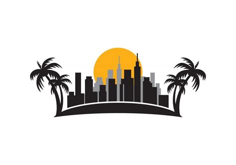 Miami skyline logo design illustration vector eps format , suitable for ...