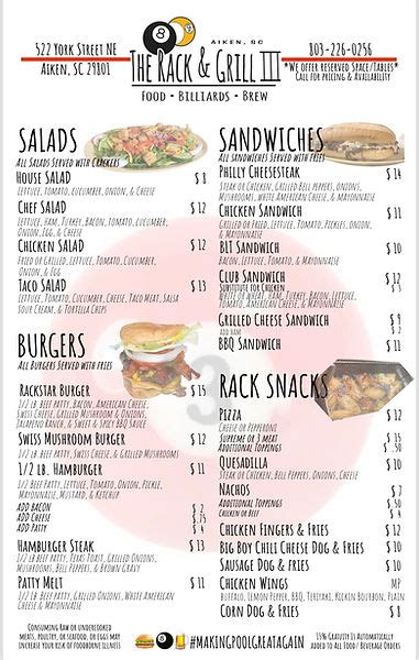 Rack 3 Menu | Rackngrill