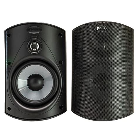 Polk Audio Atrium 4 Outdoor Speakers with Powerful Bass (Pair, Black), All-Weather Durability ...