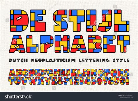 De Stijl Alphabet Lettering Style Inspired Stock Vector (Royalty Free) 1418610071 | Shutterstock