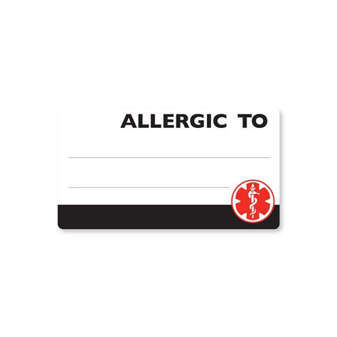 blank allergy awareness write-on stickers in simple black and white design | Medical jewelry ...