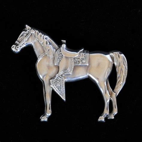 Vintage Horse Brooch of Sterling Silver | Vintage silver brooch ...