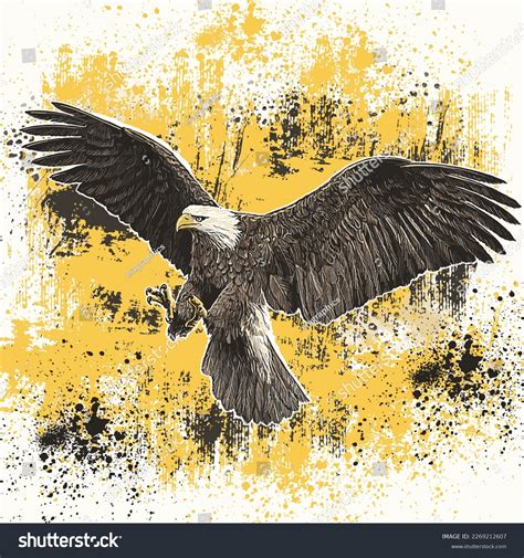 Eagle Flight Vector Illustration Flying Eagle Stock Vector (Royalty ...