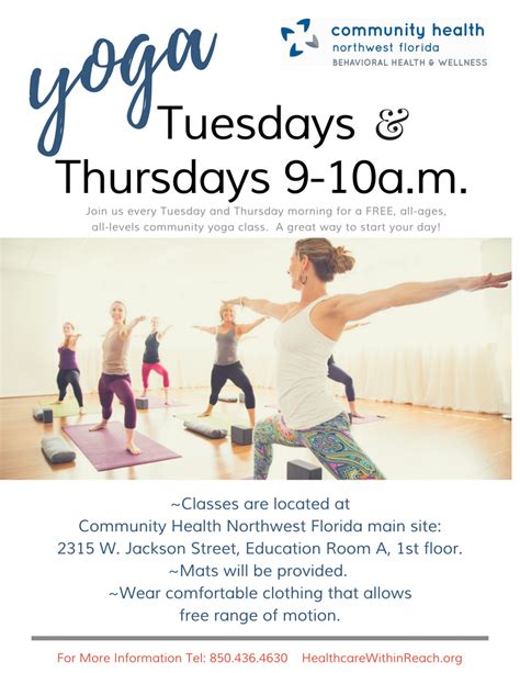 FREE Yoga Classes! - Community Health Northwest Florida