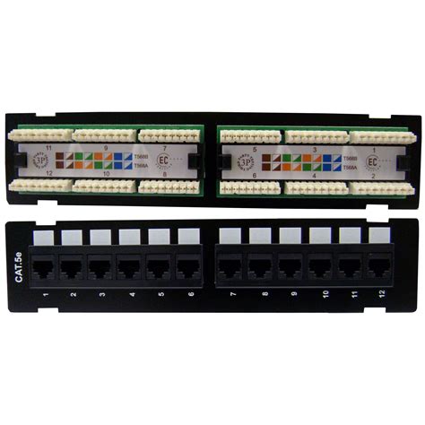 Wall Mount, 12 port Cat5e Patch Panel, 110 Type, 10 inch