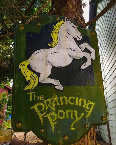 Prancing Pony wood tavern sign LOTR | Etsy