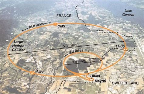 Map of CERN in Switzerland and its 17-mile Large Hadron Collider. | Maps & Cartography ...