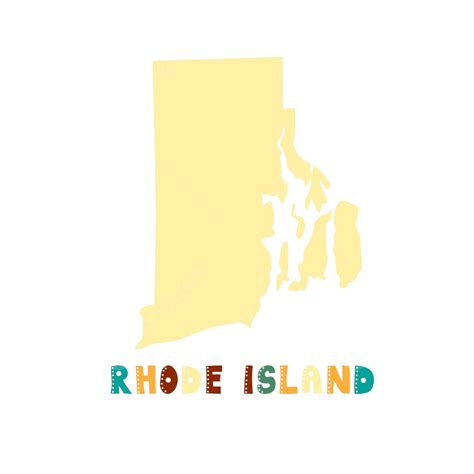 Rhode Islands Map In A Yellow Silhouette Part Of The Usa Collection Vector, Geography, Adventure ...