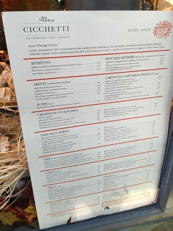 menu - Picture of Cicchetti Piccadilly, London - TripAdvisor