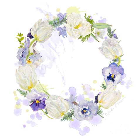 Spring Wreath 002 Painting by Watercolorwild Graphics - Pixels