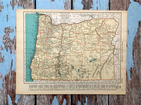 1937 Oregon Map. Old State Map of Oregon. Antique Historical - Etsy