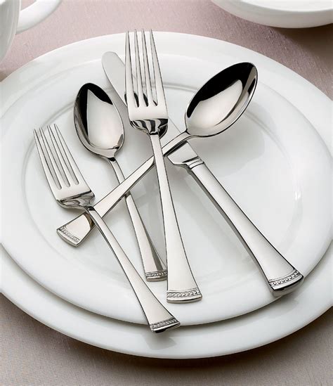 Lenox Portola Modern Sculpted 65-Piece Stainless Steel Flatware Set | Dillards