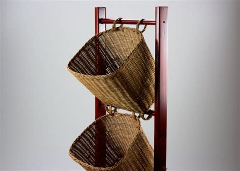 3-Tier Tilt Wicker Basket Storage Stand | EBTH