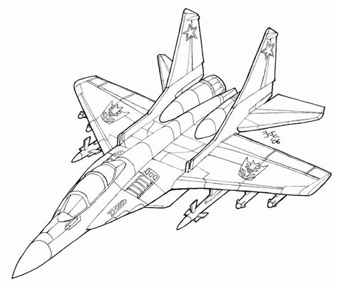 Printable Fighter Jet Coloring Pages