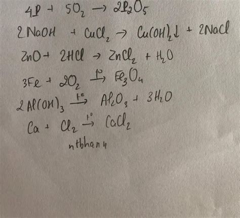 Câu 1: Cân bằng các phương trình hoá học sau: a) P + O2 +P2O5 b) NaOH ...