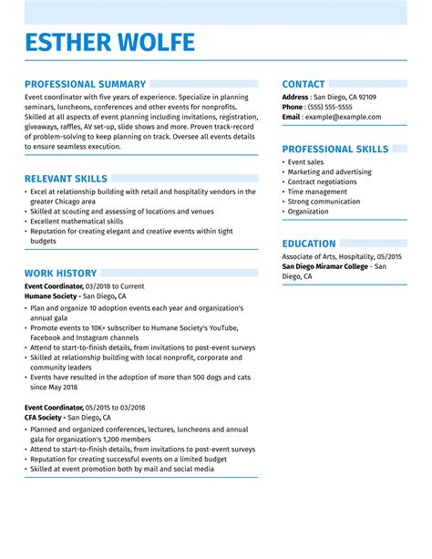 Event Coordinator Resume Examples | Event Planning