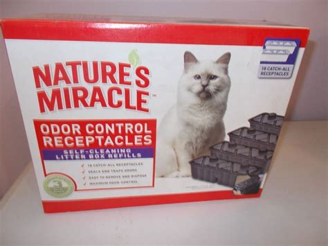 New 18 Natures Miracle Odor Control Receptacles Self Cleaning Litter ...