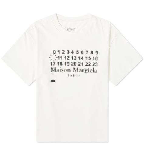 Maison Margiela Logo Print T-shirt in White for Men | Lyst