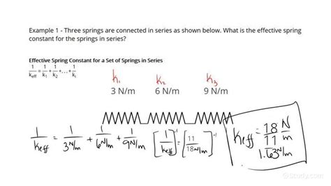 How to Find the Effective Spring Constant of a Set of Springs in Series | Physics | Study.com