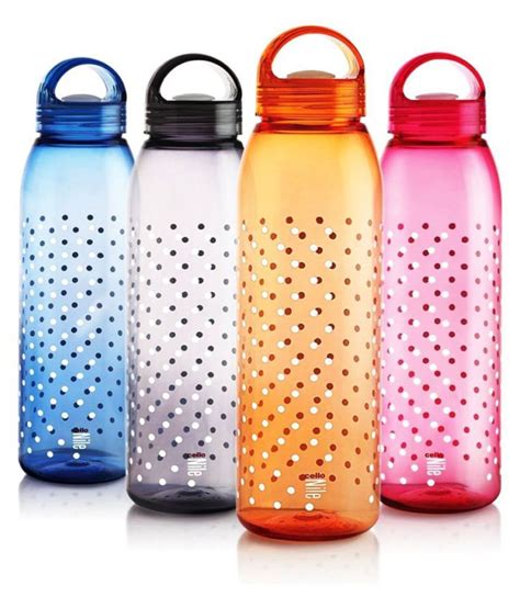 Cello Multicolour 1000 mL Water Bottle set of 4: Buy Online at Best Price in India - Snapdeal