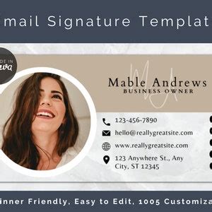 Minimalist Email Signature Template Canva Template - Etsy