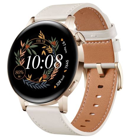 PriveShop.gr | WEARABLES-SMART WATCHES-HUAWEI WATCH GT3 (42MM) WITH LEATHER ARMBAND LIGHT GOLD/WHITE