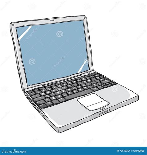 Notebook Computer Art Painting Cute Illustration Stock Illustration - Illustration of mobility ...