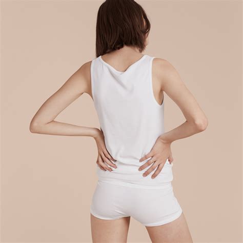 Stretch Cotton Lyocell Boxer Briefs in White - Women | Burberry United States