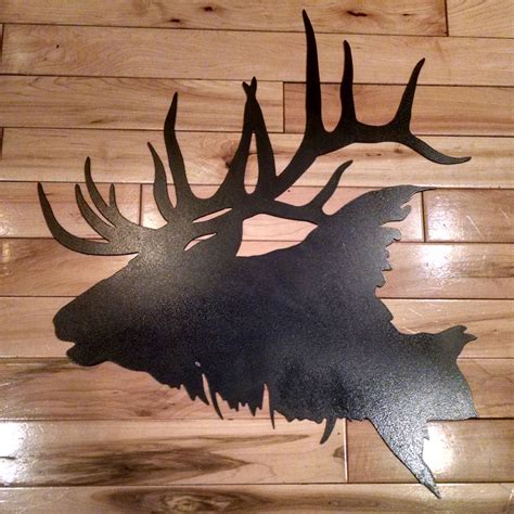 Metal Elk Head Silhouette Wall Art | Rebel Metal Works