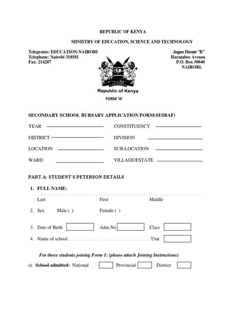 secondary school bursary application form(1).pdf | Schools | Further Education