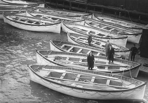 RMS Titanic's lifeboats being recovered in New York, April 1912 ...