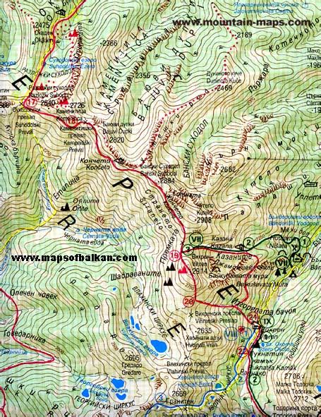 Mountain Maps - The Alps, Russia, Bulgaria, Romania, Serbia, Montenegro ...