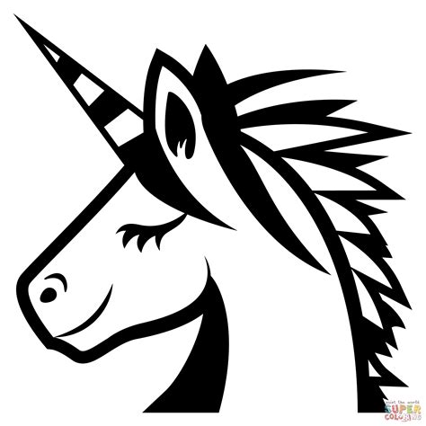 Unicorn Emoji coloring page | Free Printable Coloring Pages