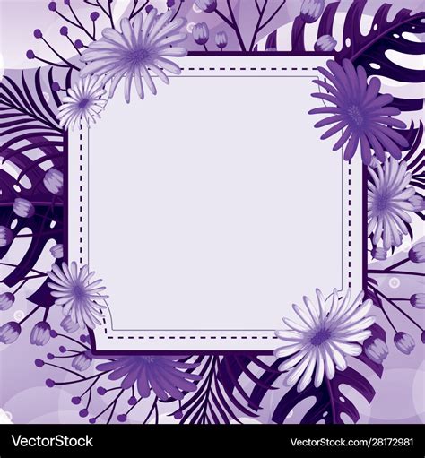 Background design with purple flowers Royalty Free Vector