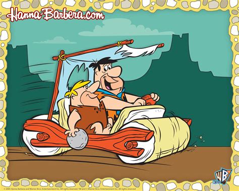 Fred Flintstone Driving His Car - Flintstones Wallpaper