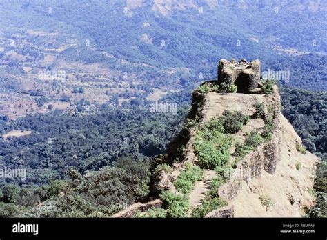 Aerial view of Pratapgarh Fort, Maharashtra, India, Asia Stock Photo ...