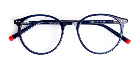 HOLLINS 5 - Round Blue Frame Glasses | Specscart.®