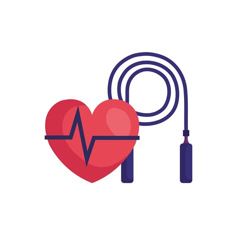 rope jump equipment with heart rate pulse 1951853 Vector Art at Vecteezy